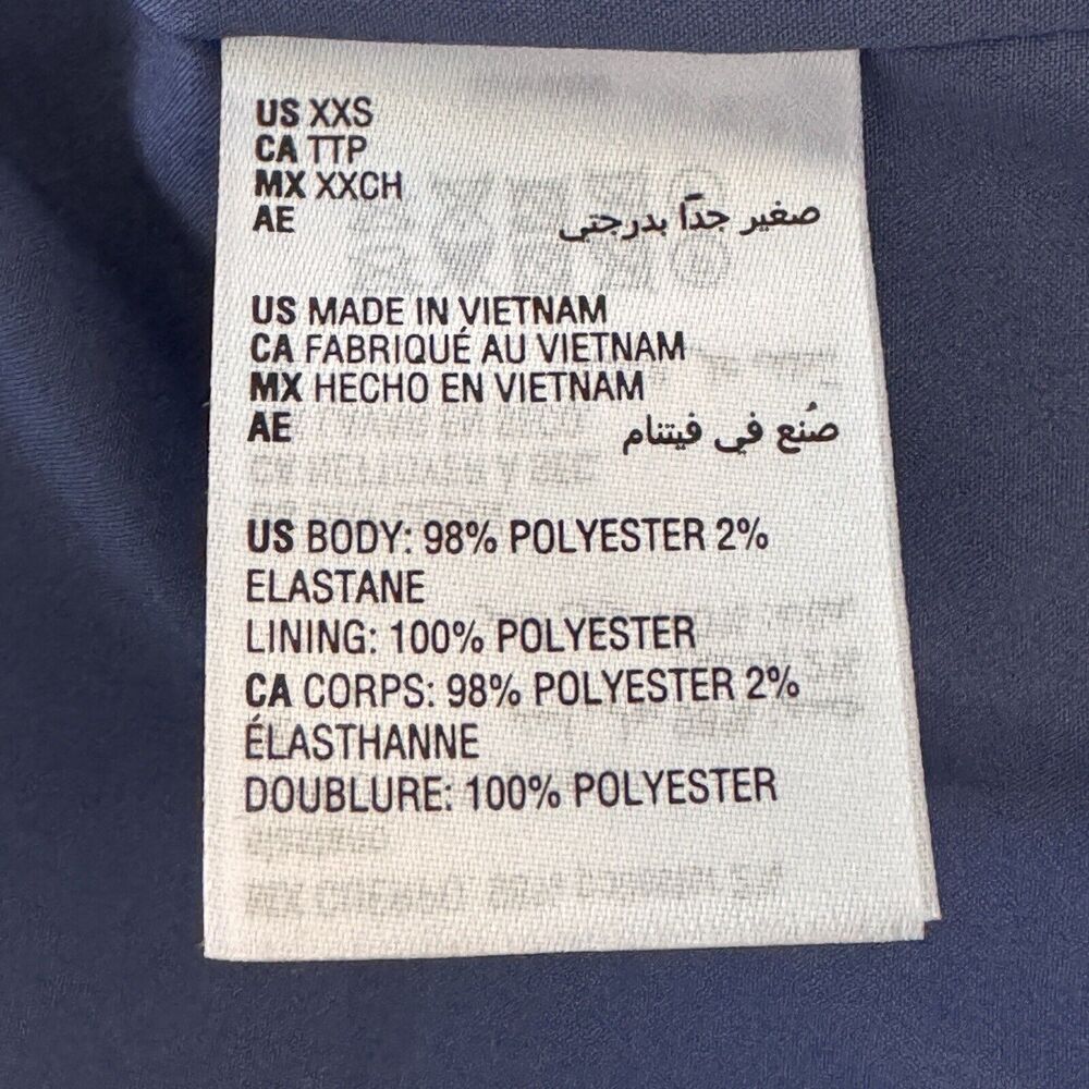 Bar III XX-Small Blazer Jacket Open Front 3/4 Sleeve Lined Pockets Collared Blue - Picture 8 of 9